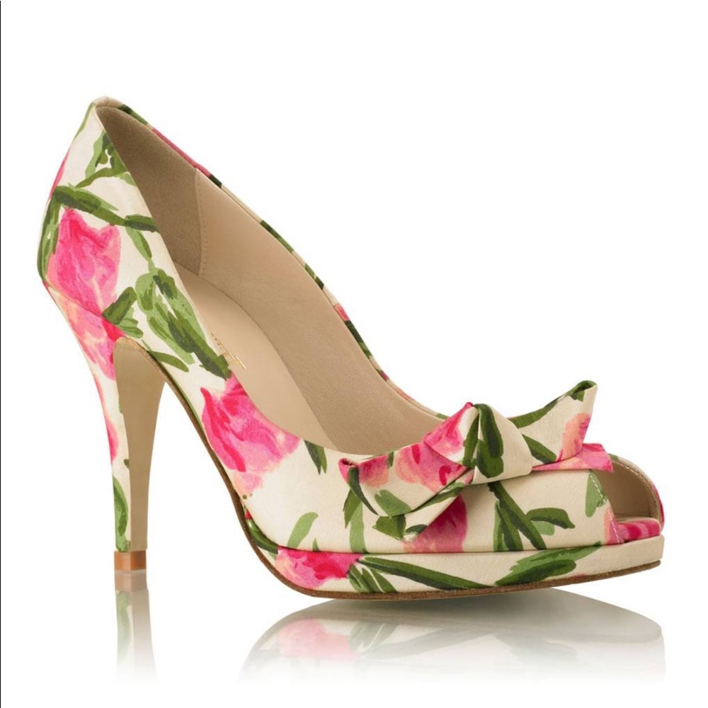 • L.K. Bennett • Floral Peep Toe Heels Women’s 9